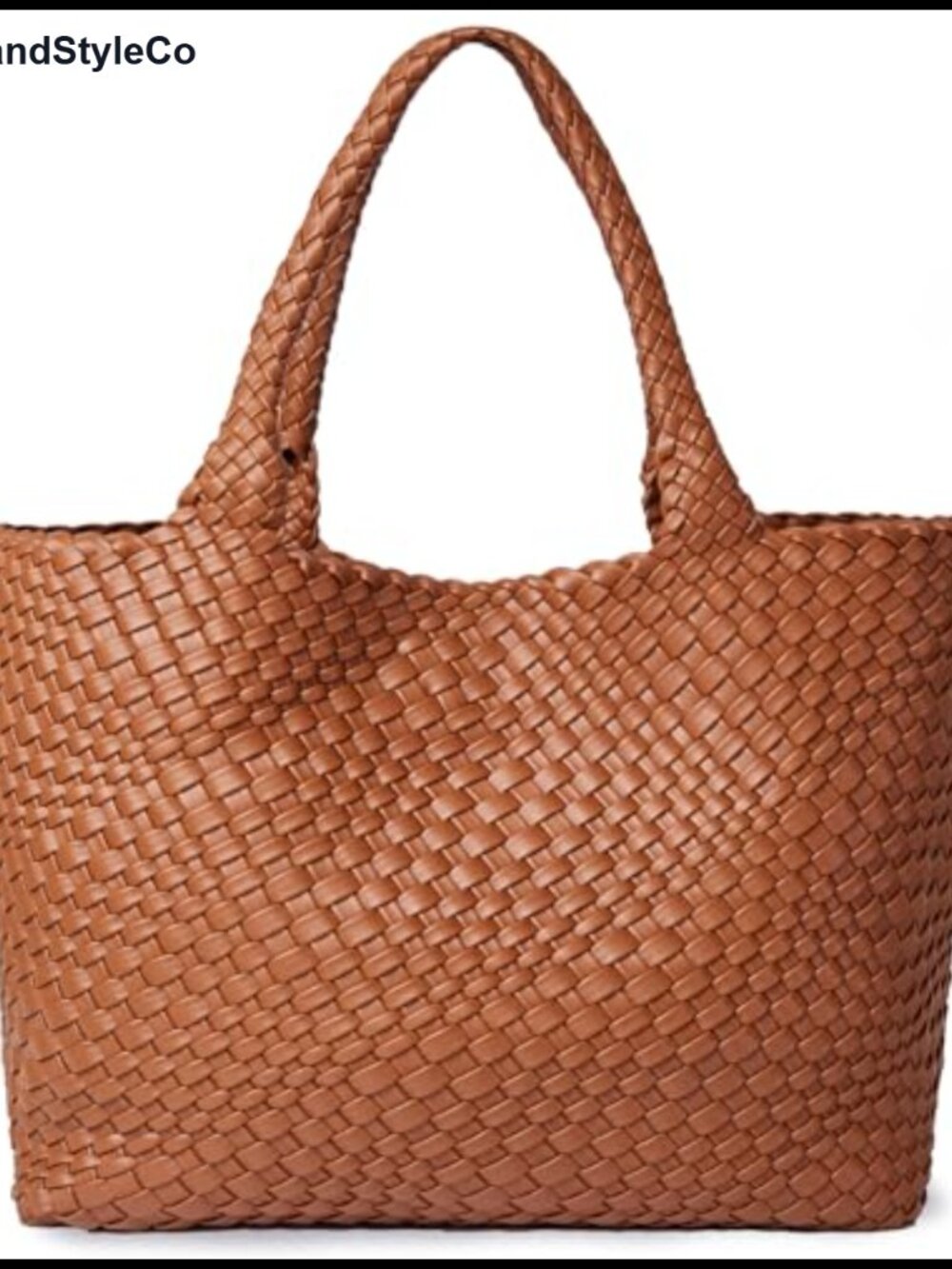 Woven Vegan Leather Tote Bag Large Shoulder Handbag Women